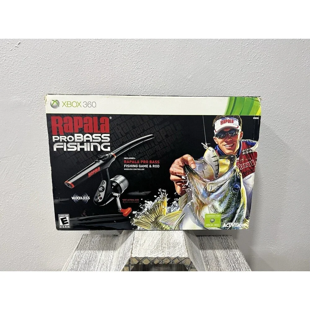Xbox 360 Rapala Pro Bass Fishing Game With Fishing Rod Controller NEW Opened Box